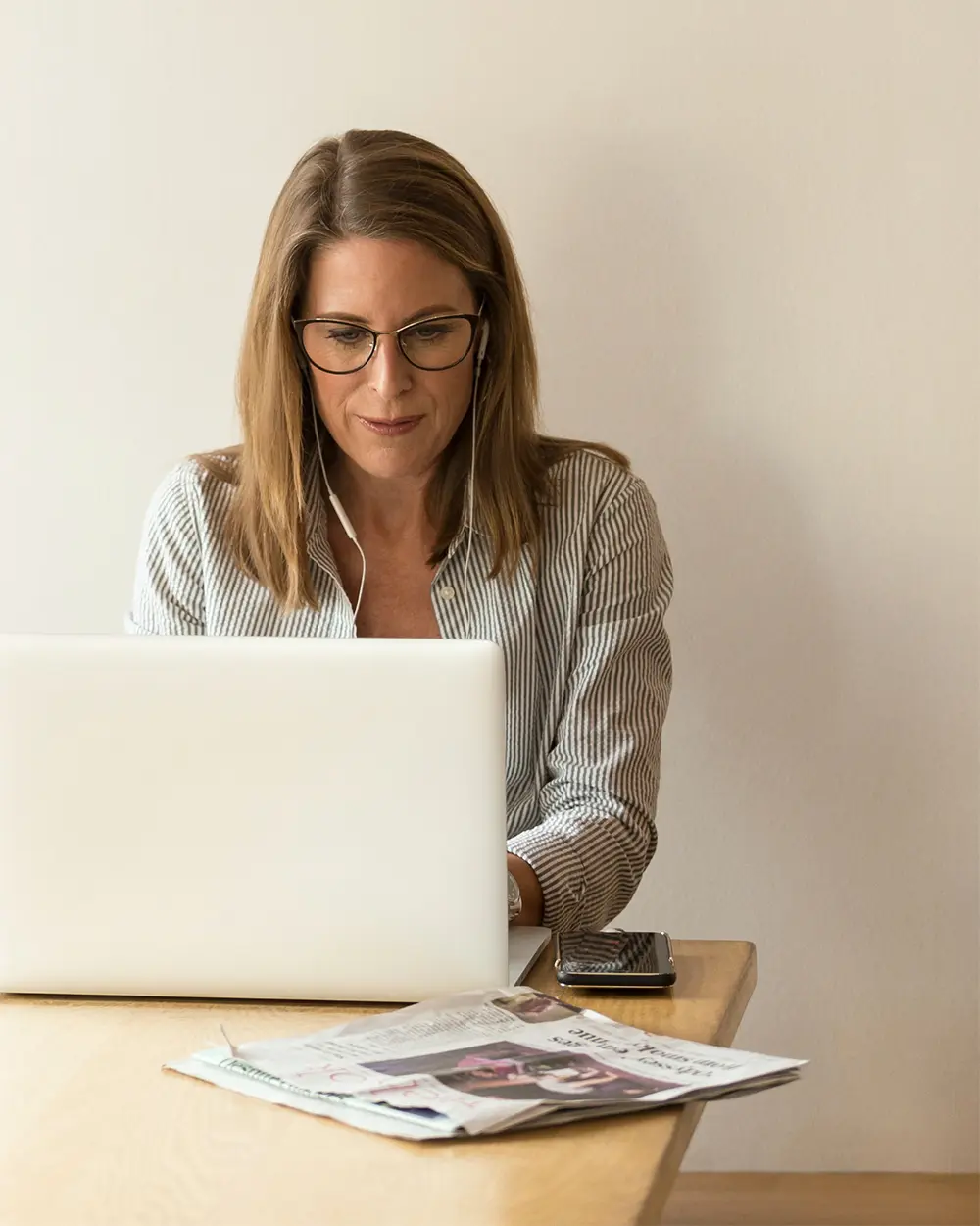 Employer reviewing job applications